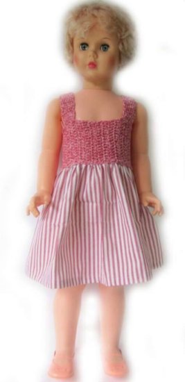 KSS Rose with Natural Crocheted Top Dress (3 Years)