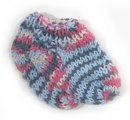 KSS Blue/Red Knitted Cotton Booties/Socks (0 - 6 Months)