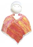 KSS Multicolored Fire Baby Poncho and Hat (6 Months)
