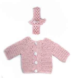 KSS Pink Baby Sweater/Cardigan and Headband (3 Months) SW-797 on SALE