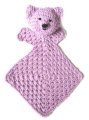 KSS Crocheted Pink Cotton Cat Blanky 7x7 Inches