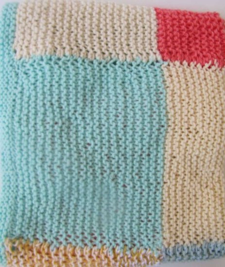 KSS Pastel Squares Baby Blanket 32"x32" Newborn and up - Click Image to Close