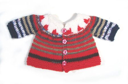 KSS Red/White Stripe Sweater/Cardigan (6 Months)