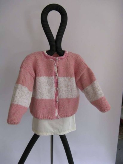 KSS Pink Knitted Acrylic Sweater/Jacket 4-5 Years SW-066 - Click Image to Close