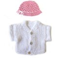 KSS White Cotton Cardigan & Sunhat 3 Months SW-250-HA-091