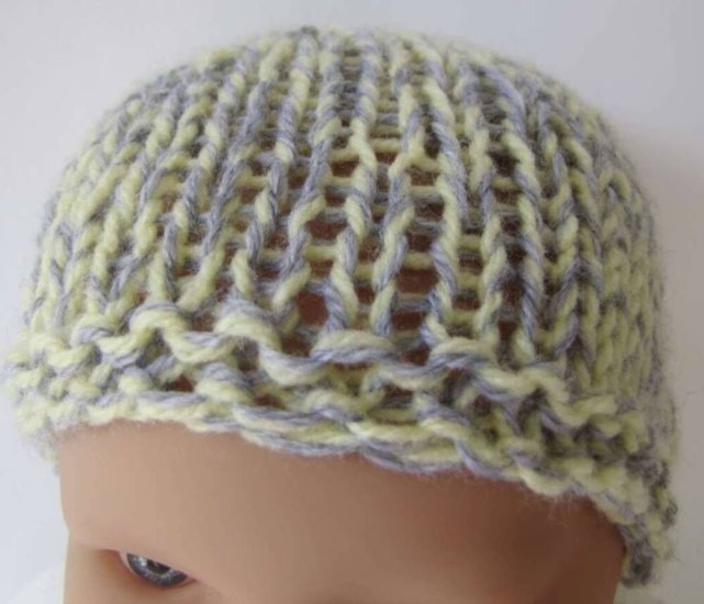 KSS Grey and Yellow Beanie 12" -13" (0 - 6 Months) - Click Image to Close