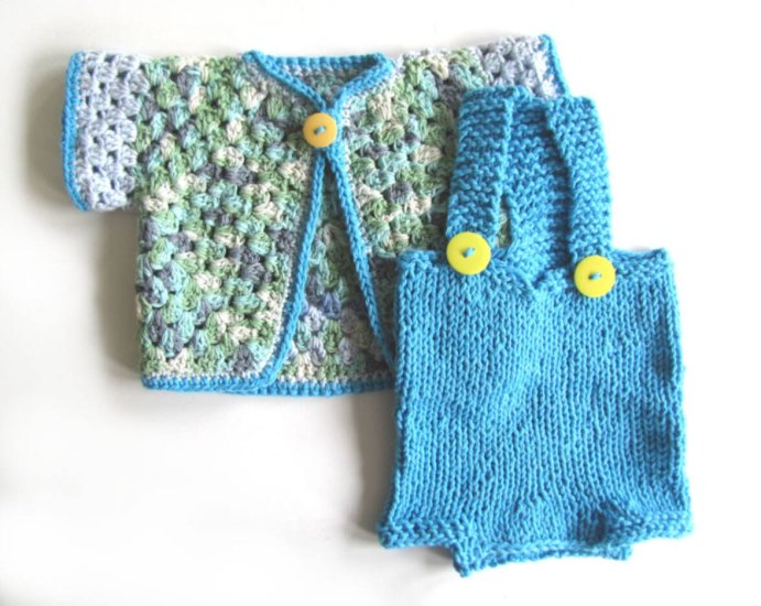 KSS Aqua Cotton Baby Sweater and Pants Set 3 Months SW-838