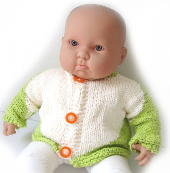 KSS Lime Green Knitted Cotton Sweater/Jacket (18 Months) SW-705 - Click Image to Close