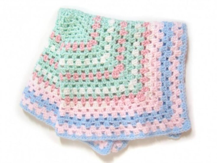 KSS Pastel Baby Blanket 21"x21" Newborn and up - Click Image to Close