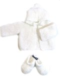 KSS White Baby Sweater/Cardigan Set (1 Months) SW-640
