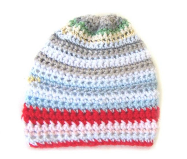 KSS Rainbow Striped Cotton Hat 13-14" 3 Months HA-355