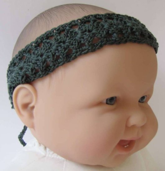 KSS Green Crocheted Cotton Headband 13 - 17