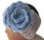 KSS White Knitted Headband Blue Flower 12-15" (0-12 Months)