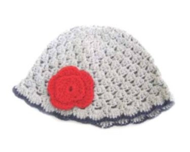 KSS Grey Cotton Cap with Navy/Red 16" (12-24 months)