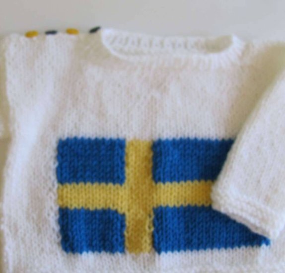 KSS Blue, Yellow and White Pullover Swedish Flag Sweater (3-4 Years) - Click Image to Close