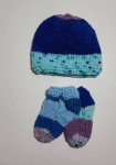 KSS Blue/Aqua Socks and Hat set (3-6 Months) HA-823