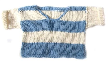 KSS Blue/White Cotton Baby Sweater Vest 1 Year SW-161