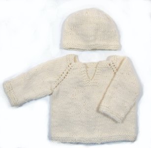 KSS Natural Arylic Sweater with a Hat (12 Months) SW-930