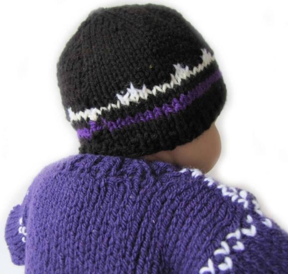 KSS Night Sky Purple Cardigan and Cap(12 - 18 Months) - Click Image to Close