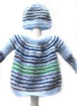 KSS Striped Pullover Sweater with a Hat (12 Months)