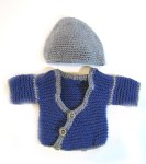 KSS Purple wrap Sweater/Cardigan & Hat (3 Months) SW-574 KSS-SW-574-EB