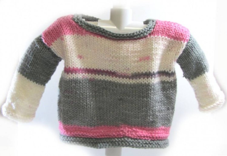 KSS Grey/Pink Colored Pullover Baby Sweater 12 Months SW-723