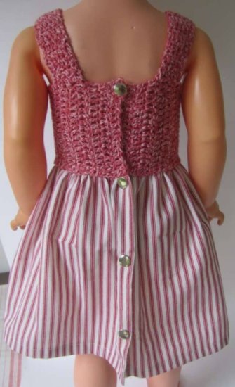 KSS Rose with Natural Crocheted Top Dress (3 Years) - Click Image to Close