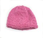 KSS Pink Acrylic Beanie Knitted Cap 14" (3-6 Months) HA-848