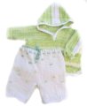 KSS Light Green and White Cotton Sweater and Pants18 Months