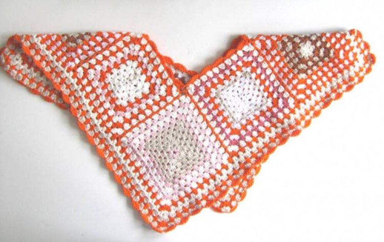 KSS Pink, Orange & White Crocheted  Poncho 0 - 6 Years PO-019