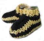 KSS Black and Yellow Knitted Booties (3-6 Months)