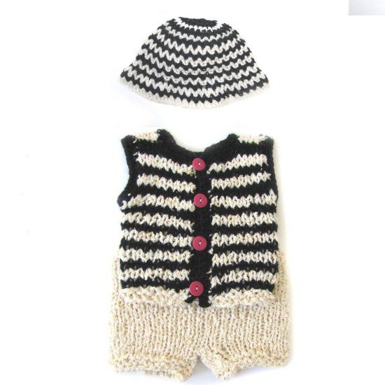 KSS Striped Baby Sweater Vest with Diaper Cover 3 Months SW-383 - Click Image to Close
