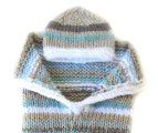 KSS Striped Beige and Aqua Baby Cocoon with a Hat 0 - 3 Months