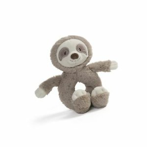 GUND Baby Toothpick Reese Sloth Rattle, Small, Taupe 7.5"