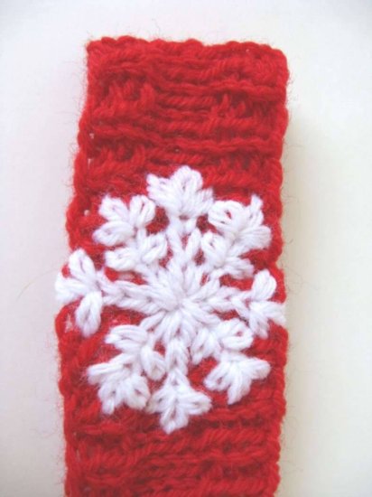 KSS Red Knitted Headband with Snowflake 15-17