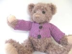 KSS Purple Cardigan for 18" (Newborn or Doll or Teddy) on BEAR