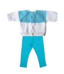 KSS White/Turquoise Cotton Sweater/Jacket (3 Months) SW-178