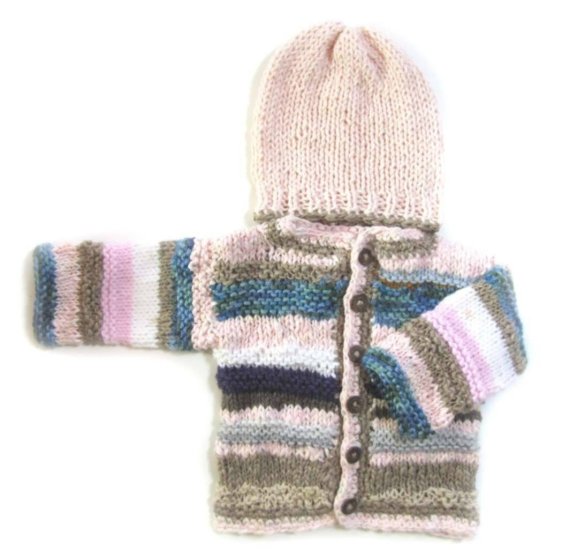 KSS Cotton Striped Cardigan and Hat Newborn-3 Months - Click Image to Close