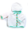 KSS White Baby Sweater/Jacket & Hat (9 Months) SW-1016