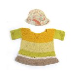 KSS Baby Knitted Nature Colored Cotton Dress and Hat 6 Months DR-158