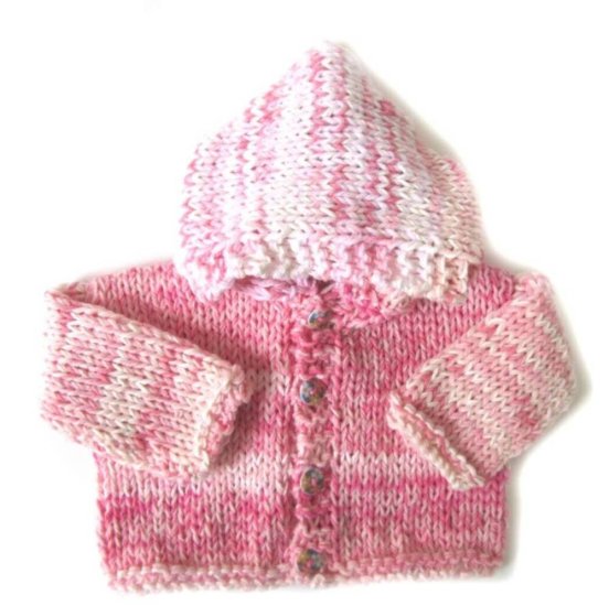 KSS Pink/White Hooded Sweater/Jacket 3 Months SW-067 - Click Image to Close