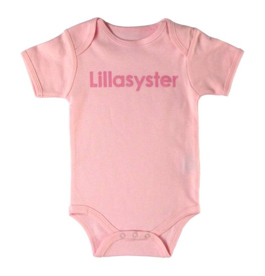Liten Jag Onesie "Lillasyster" (little sister) 6 - 9 Months