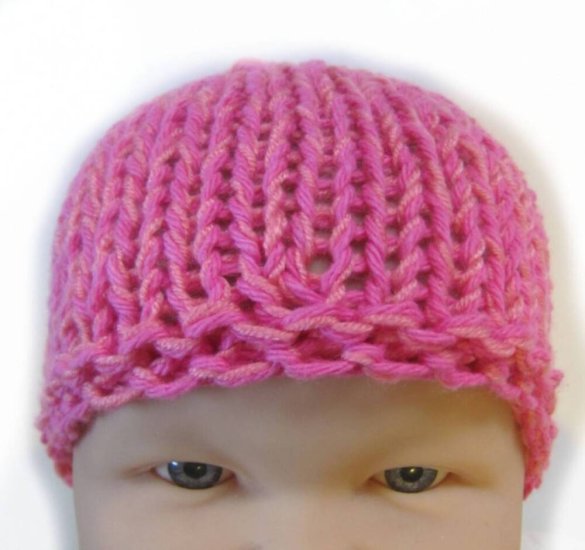 KSS Pink Baby Beanie 12-13" (0 - 6 Months) HA-455