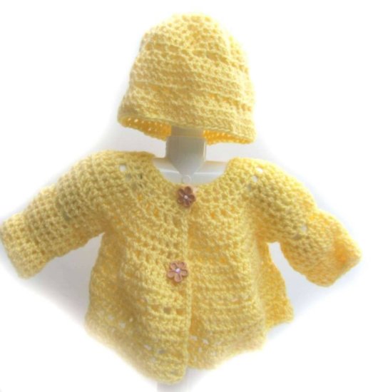 KSS Yellow Sweater/Jacket with a Hat 9 Months - Click Image to Close