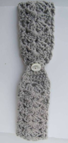 KSS Grey Adjustable Crocheted Headband up to 20" HB-146 - Click Image to Close