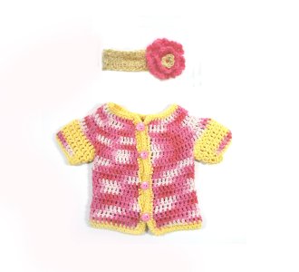 KSS Pink/Yellow Cotton/ Sweater (6-9 Months)