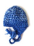 KSS Blue/White Cap with Ear flaps 13 - 15" (0 - 1 Years)