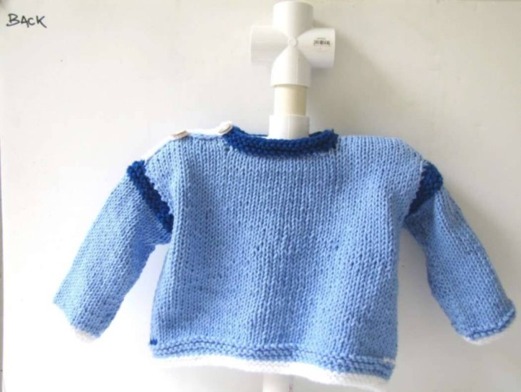 KSS Blue and White Pullover Sweater (3-4 Years) - Click Image to Close