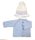 KSS Light Blue/Yellow Sweater/Cardigan with a Hat Newborn SW-1064