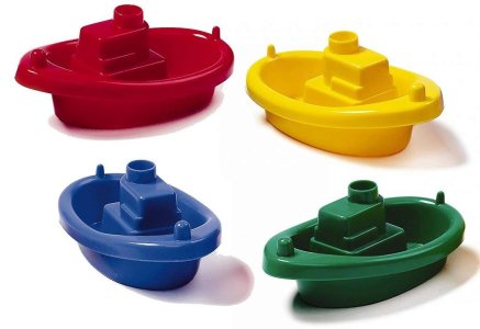 Viking Toys 6" Tug Boats Four Boats in Primary Colors 1092